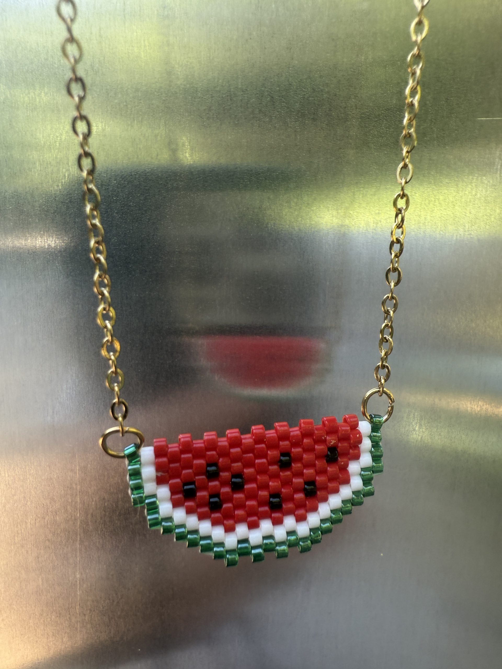 Χειροποίητο Κολιέ Miyuki "Sweet Watermelon" | Κολιέ Miyuki "Sweet Watermelon" - Image 1